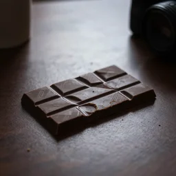 a suspicious chocolate bar left on a table. dramatic lighting, dslr