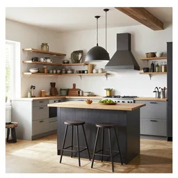 IKEA catalogue photo, high end farm house style kitchen, by Beksiński