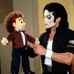 michael jackson as a ventriloquist dummy, puppetered by john cena