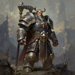 the hero mountain king from the game warcraft 3, oil painting, by greg rutkowski