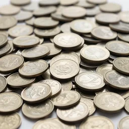 a pile of coins on the bottom of the ocean, 50mm
