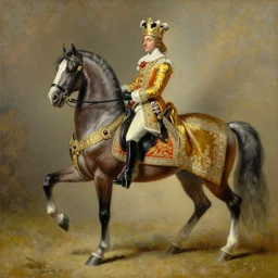 the royal king's horse by greg hildebrant lisa frank fancy rococo baroque regal horse oil painting high quality award winning clothed in fancy garb