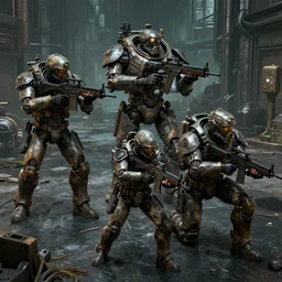combined arms urban combat. cyberpunk, dieselpunk. mechanised warfare, gritty sci - fi