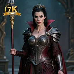photo of a real-life vampire warrior queen, 8k, HDR, award-winning, sharp focus, volumetric lighting,