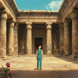 a film still Nordeste Brasileiro, ancient egypt courtyard, studio Ghibli, Pixar and Disney animation, sharp, Rendered in Unreal Engine 5, anime key art by Greg Rutkowski, Bloom, dramatic lighting