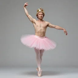 vladimir putin as a magnificent beautiful greek god in a crown and pink balerrina skirt by greg rutkowski