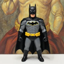 painting of batman 1 2 inch action figurine hot toys'sideshow in the style of leonardo da vinci