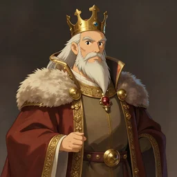 portrait of a medieval old king, artstation, cartoon, elegant, highly detailed, digital painting, concept art, smooth, sharp focus, illustration, art by ghibli, makoto shinkai, don bluth, fujita goro, jean giraud, atey ghailan, akihiko yoshida, tom whalen, fadeev 8 k