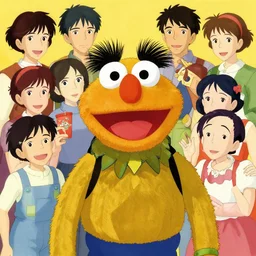 maximalist joyful gonzo muppet, trending on pixiv fanbox, painted by makoto shinkai takashi takeuchi studio ghibli, akihiko yoshida, yoshitaka amano, wangechi mutu, clean cel shaded vector art. shutterstock. behance hd by lois van baarle, artgerm, helen huang, rossdraws, illustration