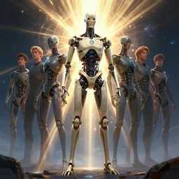 nanomachines inside the suit lining had aided the biomechanisms in his legs to regenerate the bone tissues. by dan mumford, anton fedeev, william higginson, ross tran, chaykin howard, campion pascale, cooke darwyn and davis jack, cosmic, heavenly, god rays, intricate detail, cinematic, cel shaded, unreal engine, featured on artstation, pixiv