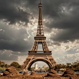 eiffel tower made of poop