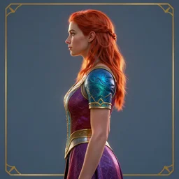 side - profile medium shot portrait, imogen poots paladin, backlit, key lighting, smooth, gaudy colors, unreal engine render, art nouveau, octane render aesthetic, gloomhaven, matte painting concept art, official fanart behance hd artstation by james gilleard, jesper ejsing, lois van baarle, ilya kuvshinov