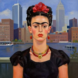 city of boston, painted by frida kahlo, digital painting, 4 k