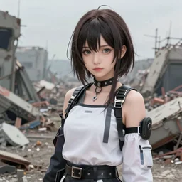 ultra realistic photo of beautiful portrait anime garbage girl in a post - apocalyptic world brom greg rutkowski craig mullins artstation magazine cover