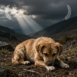poor sad dog