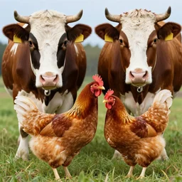 hybrid of a chicken and a cow