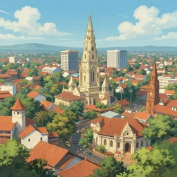 anime style Sri Lankan City