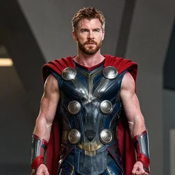chris Evans as thor, Marvel , cinematic, photorealistic, film grain, 4k, movie poster, 8k