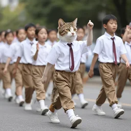 cat marching