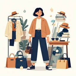 trendy hip illustration busy cluttered mess