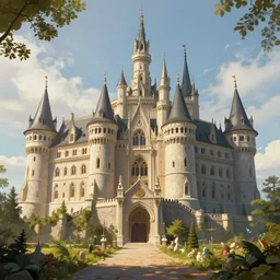 a majestic castle by greg rutkowski and thomas kindade, trending on artstation.