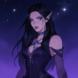 alluring astromancer woman in the starry sky, sharp focus, epic retrowave art, trending on art station