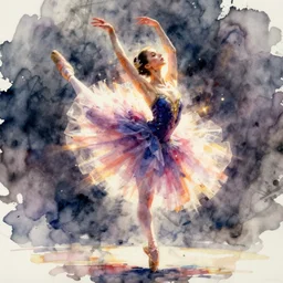 cyberpunk ballet, intricate watercolor painting by john singer sargent