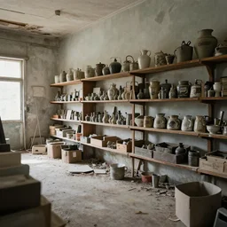 A showcase in an (abandoned) store