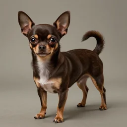 a dark brown chihuahua, hyper detailed, in the style of junji ito, full body