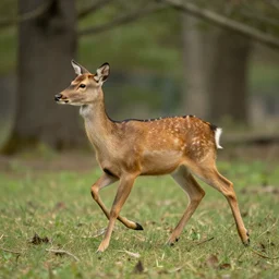 anthro doe frolicking in the woods