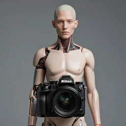 a perfect studio photograph of an evolved and augmented human from the year 2150 taken on a Nikon 50mm f/1.8G