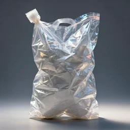 plastic bag shaped like body, render, lucid dreaming