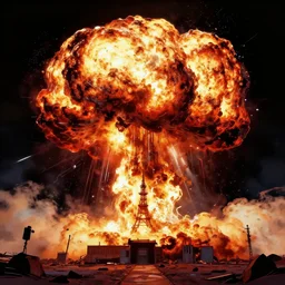 nuclear explosion, epic retrowave art, trending on art station