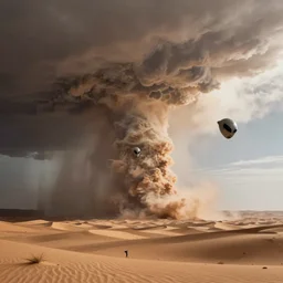 aliens flying in desert storm