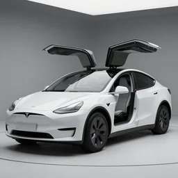 photo of a prototype tesla car with 1 0 doors and 2 0 windows