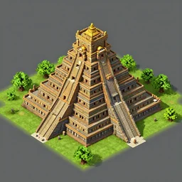 a level design schematic of a large mayan temple, top down, in game, unreal engine 5, orthographic, colored