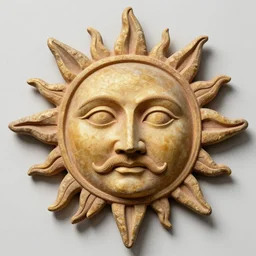 ancient portrait of the sun with mustache