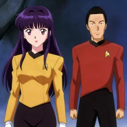 still of Star Trek The Next Generation with Kagura from Azumanga Daioh