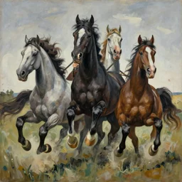 cropped frame of horses entangled by jenny saville and peter mohrbacher and frederick lord leighton, jumping, running, struggle, wide eyes, motion, guernica