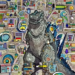 still from My Neighbor Godzilla, Studio Ghibli 1988