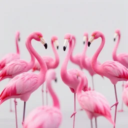 a army of pink flamingo warriors facing an army of 1 0 0 0 modern tma - 7 9 tanks, hyper realistic art, 4 k, hyper realistic, coherent design, symmetrical, vivid colour, trending on art station, in the style of pi - slices, complementary colour, golden ratio, detailed, sharp lines, intricate, rainbow shift, in unreal 3 d engine, ray tracing, octane render