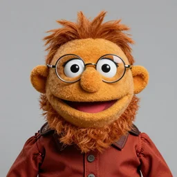 ginger bearded with glasses, muppet