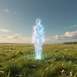 a web made of energy standing in the middle of an open grassfield, trending on artstation, cgsociety, 8 k, cinematic, unreal engine, octane render, illustration digital painting, sharp focus, art by wlop and greg rutkowski, rule of thirds, golden ratio, ambient lighting