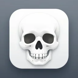 skull, style of iOS app icon