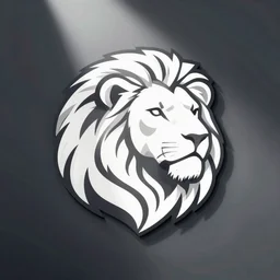 white lion logo , vector illustration , 2d