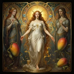 album art divine holy mango spell effect, physically accurate, moody dynamic lighting, very very intricate, very very elegant, highly detailed, digital painting, artstation, HR GIGER, Hieronymus Bosch, Francis Bacon, concept art, smooth, very beautiful, sharp focus, illustration, art by artgerm and greg rutkowski and alphonse mucha