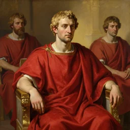 beautiful oil matte portrait painting, ancient senators in royal crimson robes sit in tribunes, highly detailed, beautiful cinematic light deep focus, elegant, digital painting, smooth, sharp focus, golden ratio, dramatic illumination, art by aleksi briclot, rutkowski and caravaggio