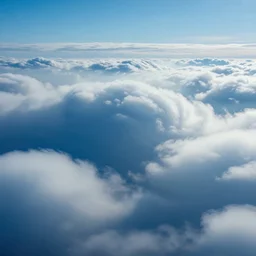 blue dreamy cloudscape, daylight, cinematic lighting, cinematic perspective, syd mead, john harris, federico pelat,