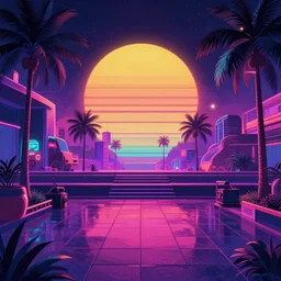 chill lofi background, retrowave, hyper detailed, hq