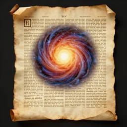 biblical parchment depicting the big bang